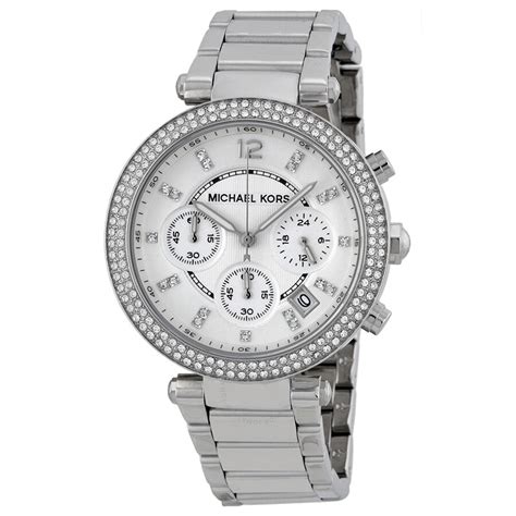 michael kors women's watch mk5353 silver|Michael Kors parker chronograph watch.